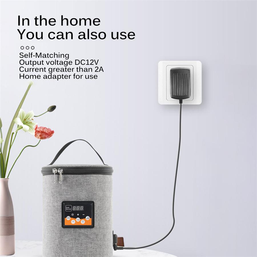 Car Multifunctional Food Warmer Insulation Bag Portable Travel Food Heater 3.8L