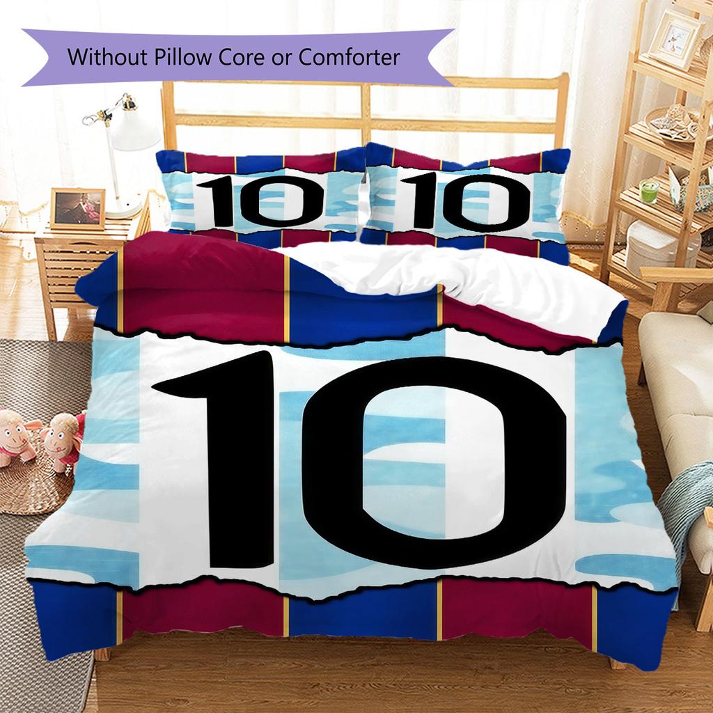 Lionel Messi Pattern Bedding,Quilt Set Quilt Cover Pillowcase Home Birthday Gift(1 * duvet cover + 2 * pillowcase, without core)