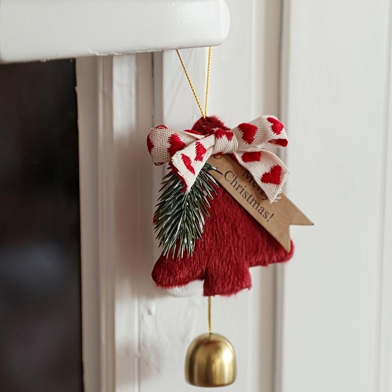 2pcs Xmas Hanging Ornaments Plush Christmas Tree Bell Merry Christmas Hanging Christmas Decorations for Tree