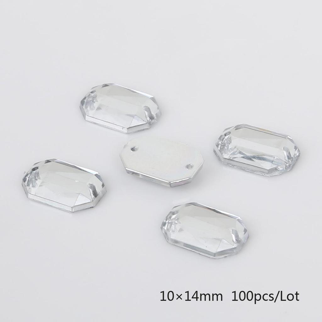 Kulaté mnohostranné akrylové kamínky s plochou zadní stranou a dvěma otvory pro DIY šperkové doplňky