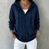 Women's Hooded Zip-Up Sweatshirt with Pockets Casual Long Sleeve Jacket for Everyday Wear
