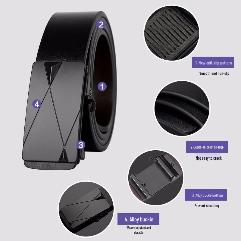 COW Men's Automatic Buckle Cowhide Belt