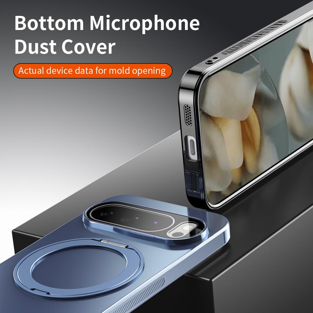 360 Rotating Kickstand Magnetic Electroplating Phone Case For Google Pixel 10 Pro Xl 9A 9 8 8A Shockproof Wear Resistant Cover