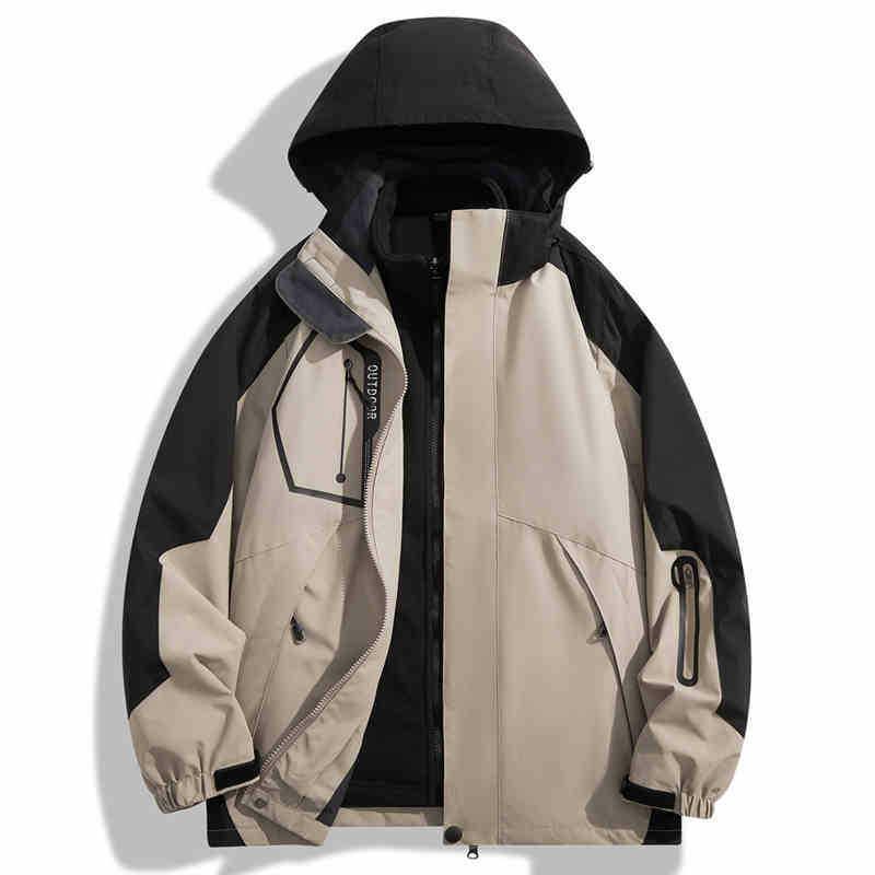 

HJCAMEL Унисекс Ветрозащитная куртка 3-в-1: Съемное флисовое пальто для осенне-зимних мероприятий на открытом воздухе 5XL