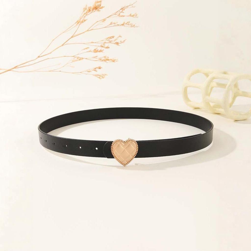 Heart-Shaped Women's Fashion Black Waist Belt for Jeans
