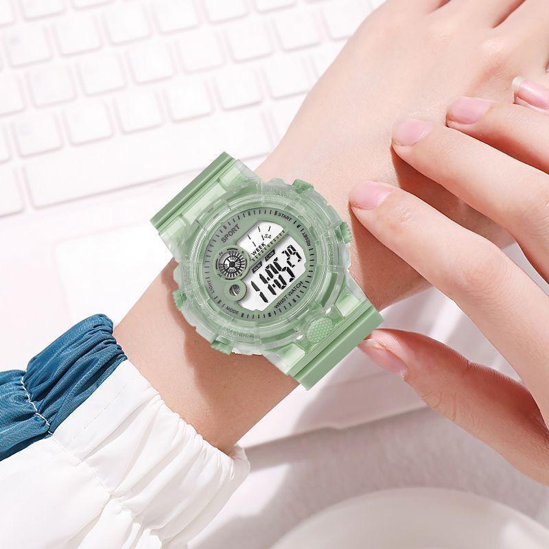 

In Stock: Transparent Unicorn Watch - Stylish Korean-Inspired Sports Electronic Watch for Men, Women & Students зелёный