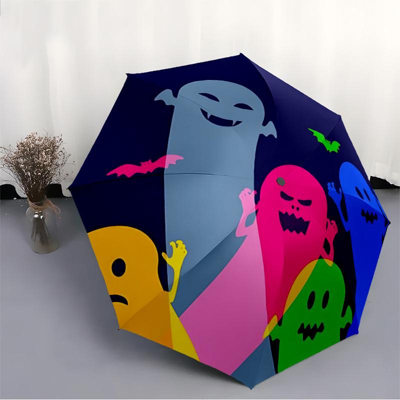 1pc Ghost Halloween Automatic Open/Close Umbrella, Windproof, Folding Compact Umbrella with Lightweight Design for Women/Men060
