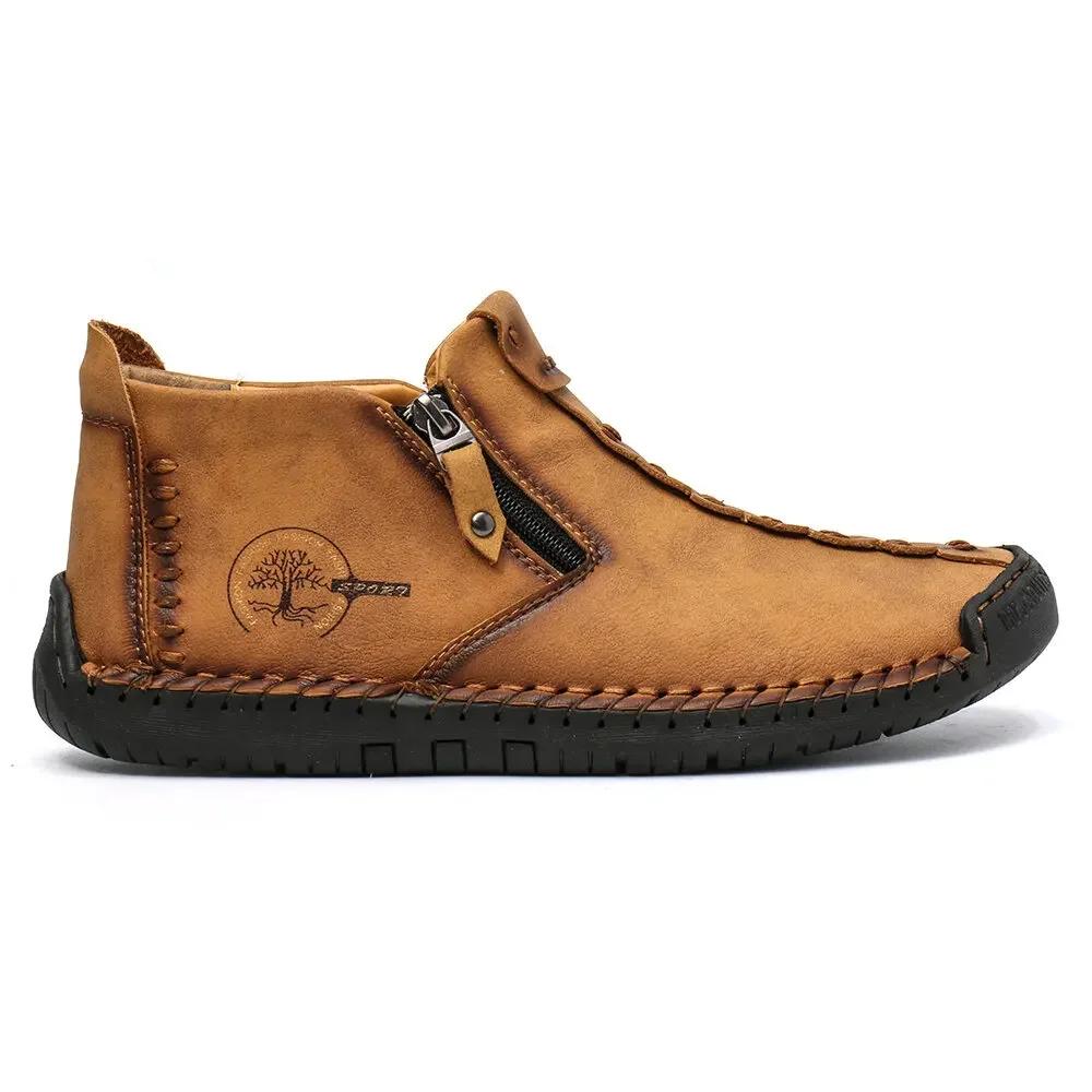 Fashion Autumn Men Boots Handmade Casual Ankle Boots For Man Winter Boot With Fur Keep Warm Shoes Male Hombres Botas