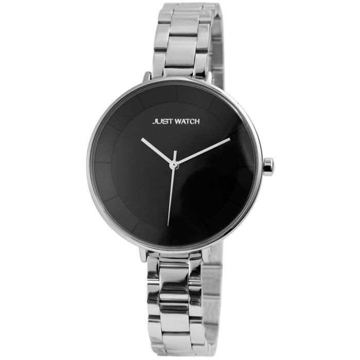 Montre femme - Lyla - Argent - Cadran noir - Bracelet acier 38 mm