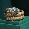 Vintage Large Snake Bracelets Woman Bangles Antique Gold Plated Jewelry Colorful Crystal Decoration Music Party Accessories 2026