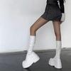 European and American boots Spring and summer round head thick sole elastic thin knight boots Millennium Spice Girls high boots