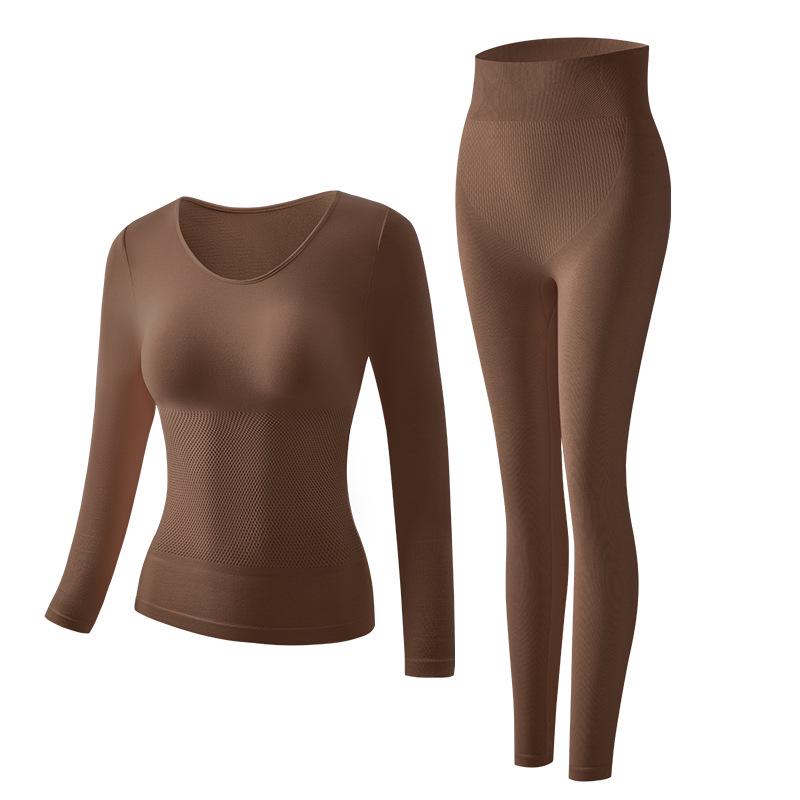 Women's Seamless Self-heating Slim Fit Thermal Underwear Set for Autumn and Winter