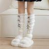 Harajuku Children's Leg Warmers Korean Style Plaid Bow Socks Cute Knitted Leg Cover  Baby