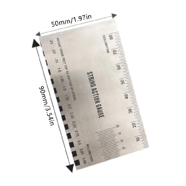 Multifunktionales Gitarrensaitenhöhenmessgerät Instrumentenwartungslineal Geeignet für das Üben zu Hause Professionelle Einstellung
