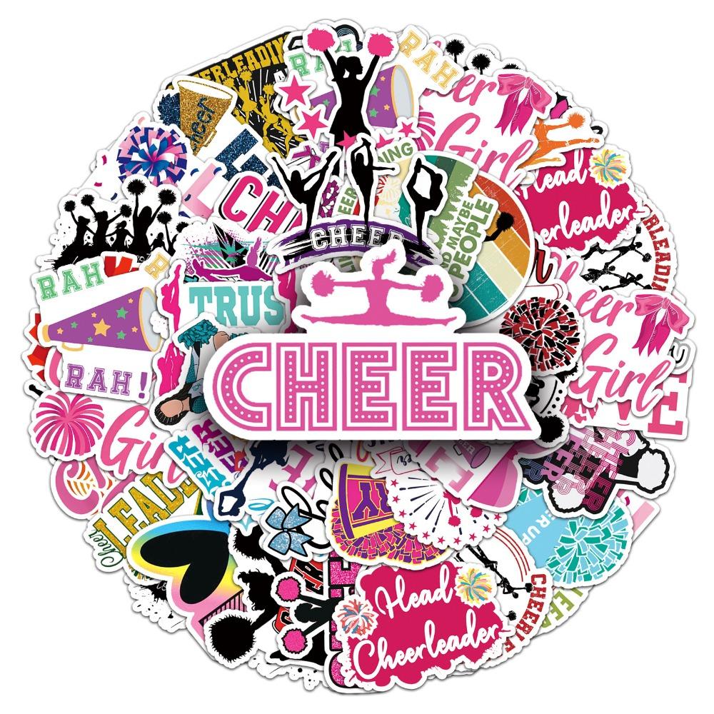 10/50pc Cheerleaders Cheer Small Waterproof Stickers for Girls Water Bottle Notebook Laptop Wall Stationery Desk Scrapbook Decor