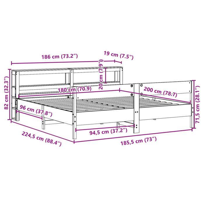 VidaXL Bed Frames and Headboard White 180x200 Cm Solid Pine Wood, Bed, Bedroom Furniture, Wooden Bed, Bed 3306178
