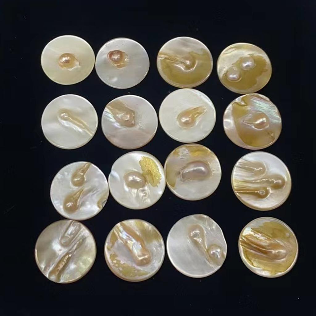 10 Stück/Packung Natürliche Blasenperlmutt-Muschelscheiben 20 mm Rund Süßwasserperlmutt Münzmuschel Anhänger Für DIY Schmuck Harz Bastelohrringe Herstellung