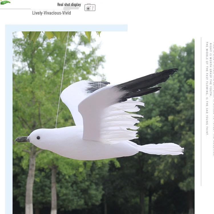 Miniature Seagull Feather Sculpture: Bird-Themed Forest Style Decor for Gardens, Homes, Scenic Displays, and Mall Layouts