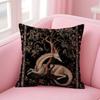 Vintage Medieval Unicorn Art Pillow Case Anti-Dustmite Pillow Invisible Zipper Silky Short Plush Sofa Cushion Cover