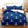 Anchor 3d Bedding Set Ocean Style Quilt Cover E xtra large double bed Duvet Cover With Pillowcase For Kids Boy Queen King Size
