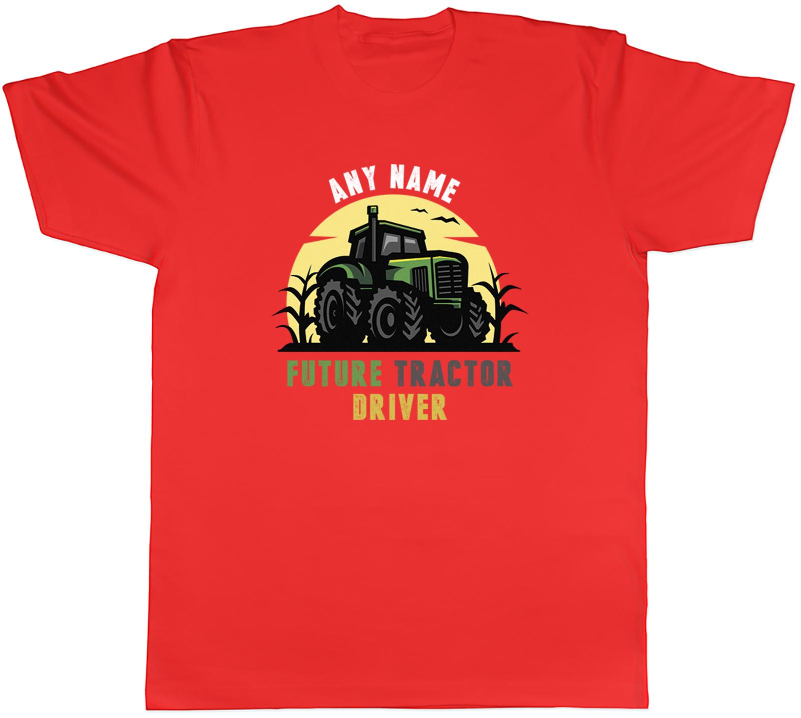 Personalised Future Tractor Driver Farming Farm Unisexs TShirt Tee Gift Top S
