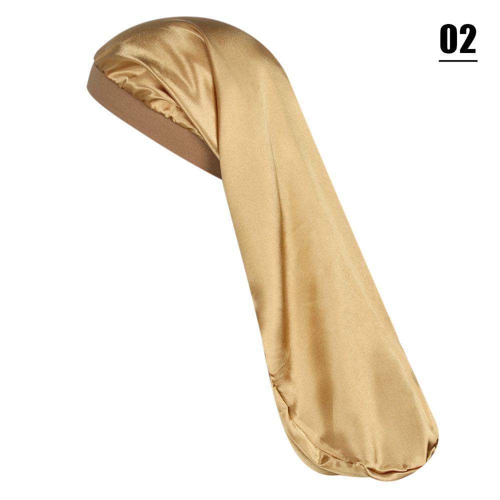 Fashion Hair Care Bonnet Long Satin Hair Band Nightcap Curly Cap Sleep Hats Chemo Cap