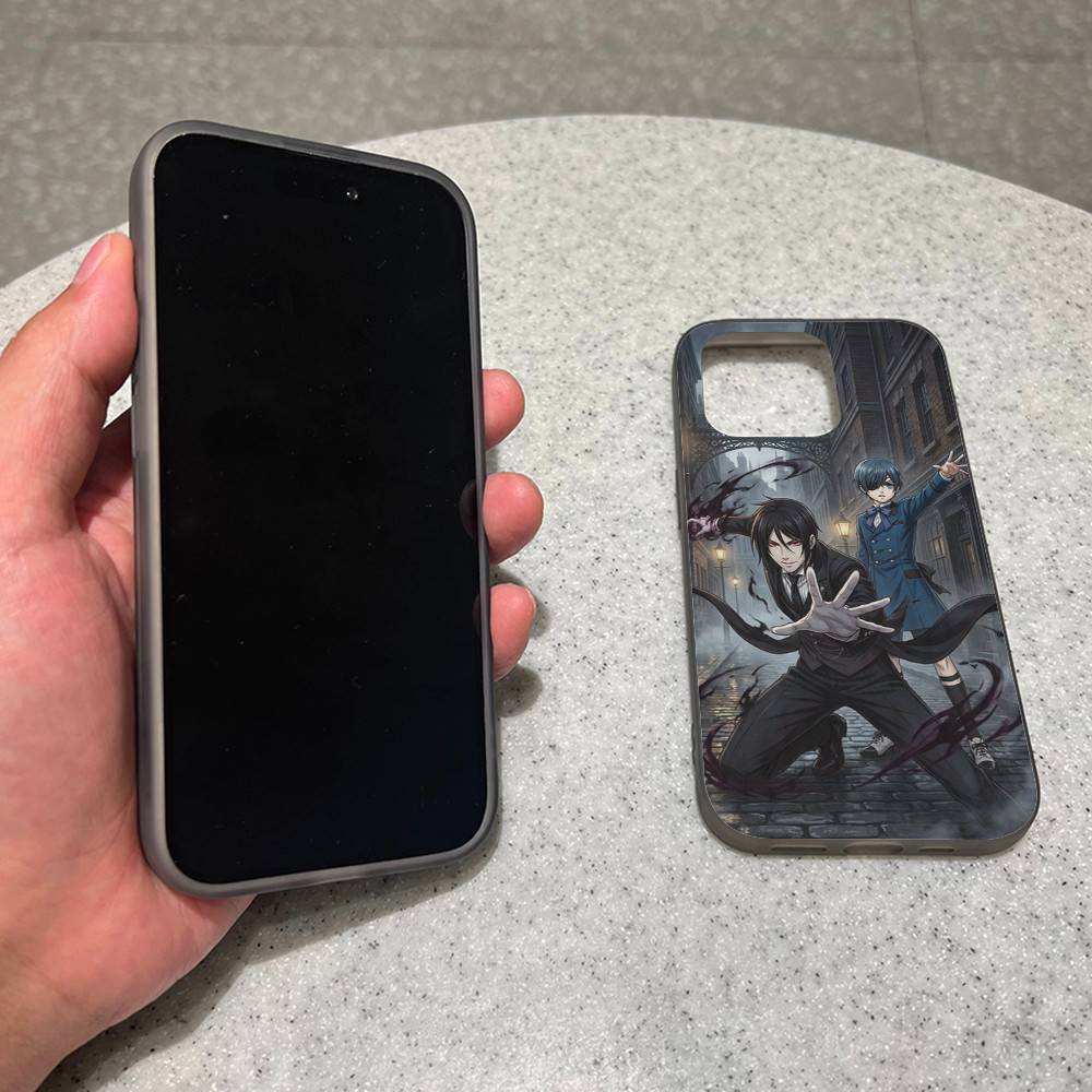 

Anime Black Butler Phone Case For iPhone 16 15 17 Pro 11 12 13 14 Pro Max Plus Soft Ripple Silicone Cover Shell iPhone 16pro max