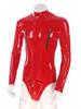 Men Shiny Latex Catsuit Leotard Jumpsuit Slim Fit Long Sleeve Zipper Boxer Bodysuit Leotard Clubwear Pole Dance Rave Costume