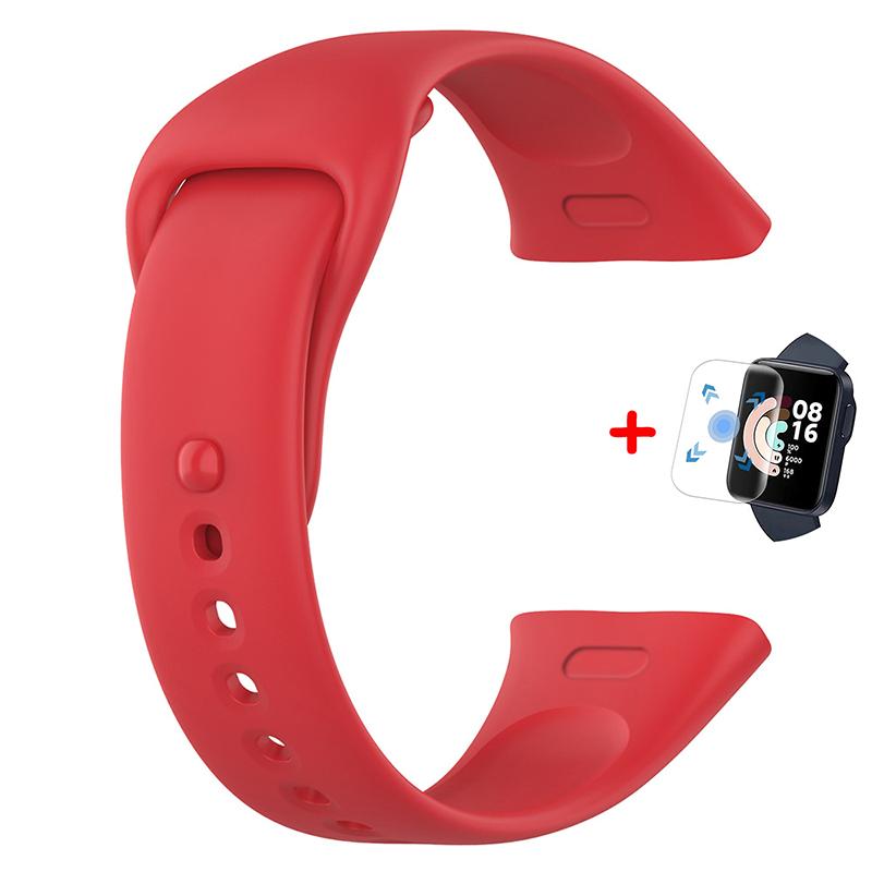 Silicone Band For Xiaomi Redmi Watch 3 Active Strap Replacement Watchband Bracelet For Redmi Watch 3 Lite With Screen Protector
