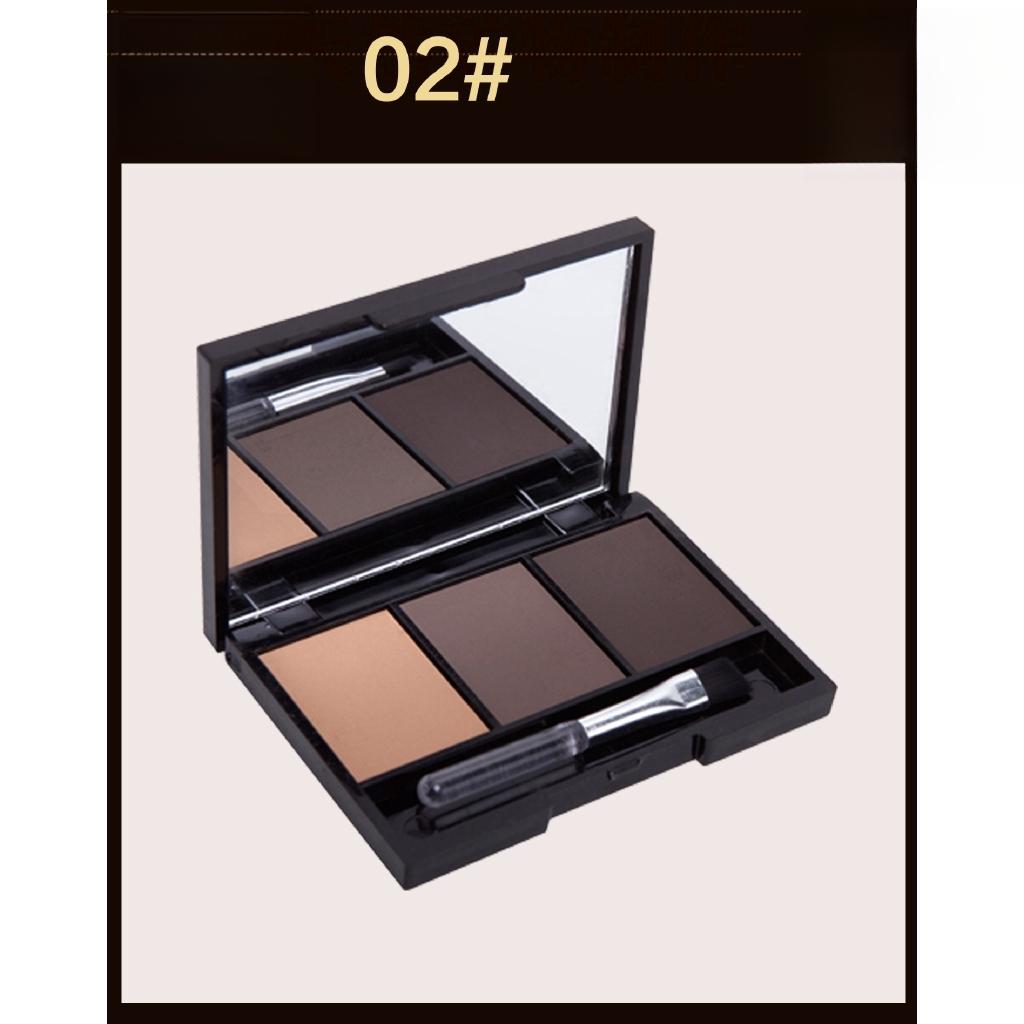 Three Color Eyebrow Powder Makeup Long-lasting Waterproof Non-bleaching Natural Three-dimensional Multi-functional Eyeshadow Tray Student Cosmetics