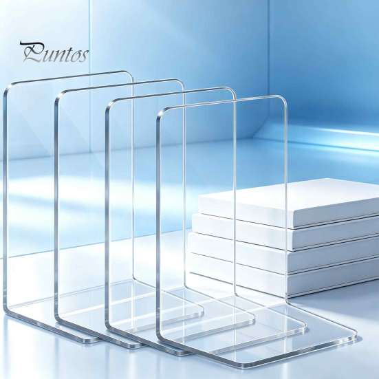 Acrylic Book Stand for Recipe 1 Pc Clear Bookend Heavy Book, Shelf Organizer, Holder Home Study L Shaped Stopper Bedroom Library Office School
