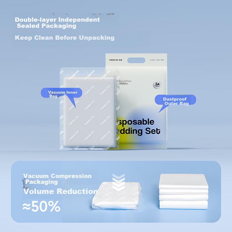 BANANA TRIP Disposable 3-Piece Thickened Single Bed Sheet Hotel Protective Duvet Cover Travel Bedding Set