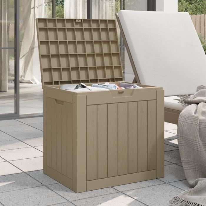 VidaXL Boîte de stockage de jardin marron clair 55,5x43x53 cm PP 364163