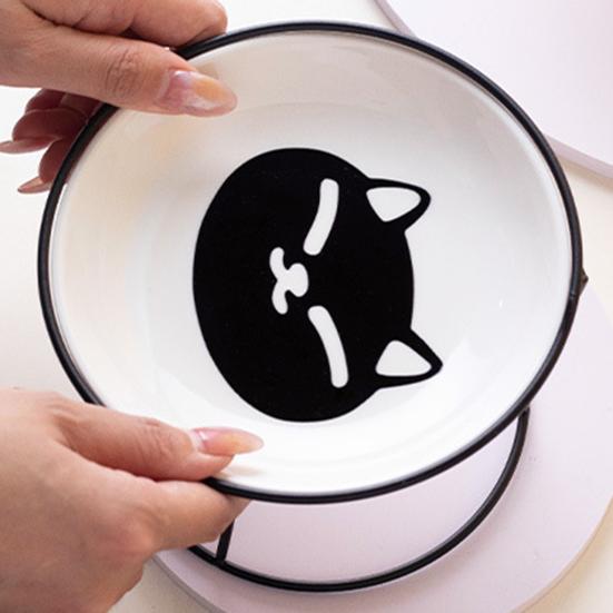 Cat Bowl Set Anti-Vomit Protect Cervical Vertebrae Indoor Cats Small Pets Colorful Patterns Pet