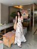 [Inner + Zipper] New Chinese Princess Dress Suspender Long Dress Lace Waist Irregular Butterfly Long Dress