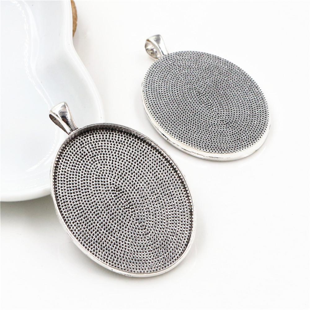 Neue Mode 5 Stück/Los 30x40mm Innenmaß 8 Farben Beschichtet Einfacher Stil Cabochon Basis Fassung Anhänger Anhänger