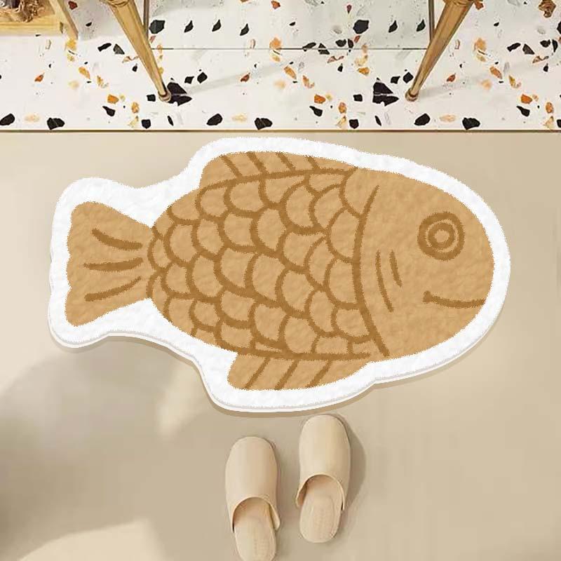 Cartoon Fish Imitation Cashmere Shaped Small Carpet Comfortable Insulation Porch Carpet Toilet Door Mat Home Decoration