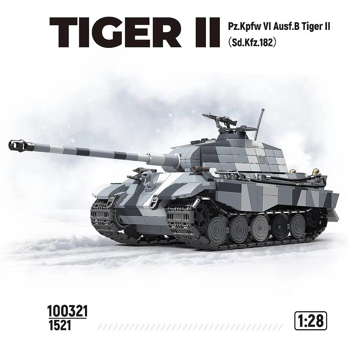 Снежный Тигр Тяжелый Танк Sd.Kfz.182 Строительные Блоки Черный Тигр Гусеничная Бронированная Машина Игрушка для Мальчика Модель 100321