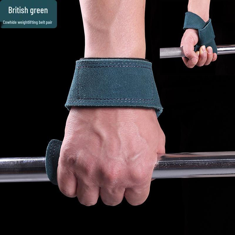 Leather Weightlifting Straps  Palm Protector - Squat, Deadlift Wrist Wraps for Support  Protection.
