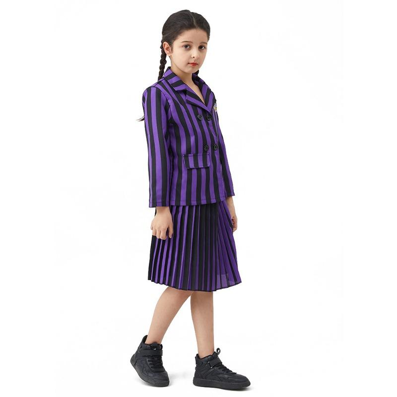 Adams Family Halloween Wednesday Adams Black Dress Costume