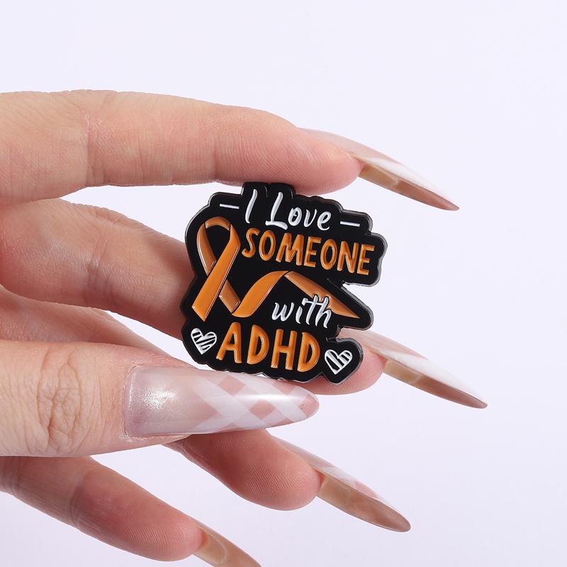 ADHS Autismus Angst Emaille-Pins Individuelle Anstecknadeln zur Sensibilisierung für psychische Gesundheit Reversabzeichen Kleidungsschmuck Geschenk für Kinder Freunde