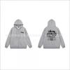 Hooded Zip-Up Sweatshirt Men Women Letter Print Loose Fit Casual Streetwear