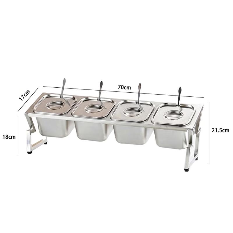 Kangfu Ceramics Stainless Steel Divided Condiment Holder