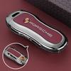 Zinc Alloy Leather Car Key Case Full Cover Protector For Porsche Cayenne Panamera Macan Cayman 718 911 Taycan Accessory Sticker EFD1