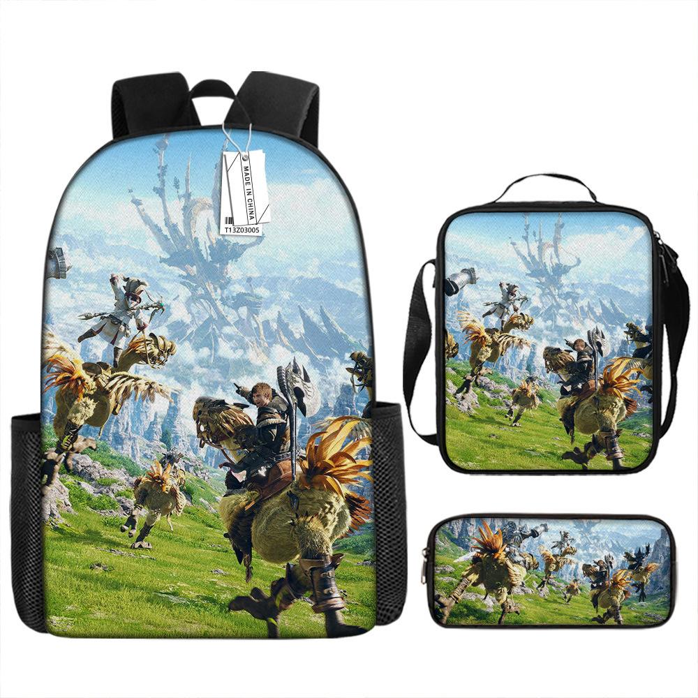 Ffxiv Backpack Cross-border Tide Backpack European and American Retro Schoolbag Fourth Grade Backpack Student Backpack