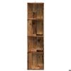 VidaXL Armoire d'angle vieux bois 33x33x132 cm bois d'ingénierie, étagère d'angle, bibliothèque, vitrine, étagère à livres, 856722