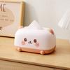 Tissue Box Dustproof Large Diameter Paper Port Tissue Holder Cute Animal Face Decorative Container for Living Room Bedroom