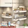 Cream Style Kitchen Storage Rack Multi-functional Seasonings Rack Wall-mounted Oil and Salt Seasonings Rack Non-perforated House