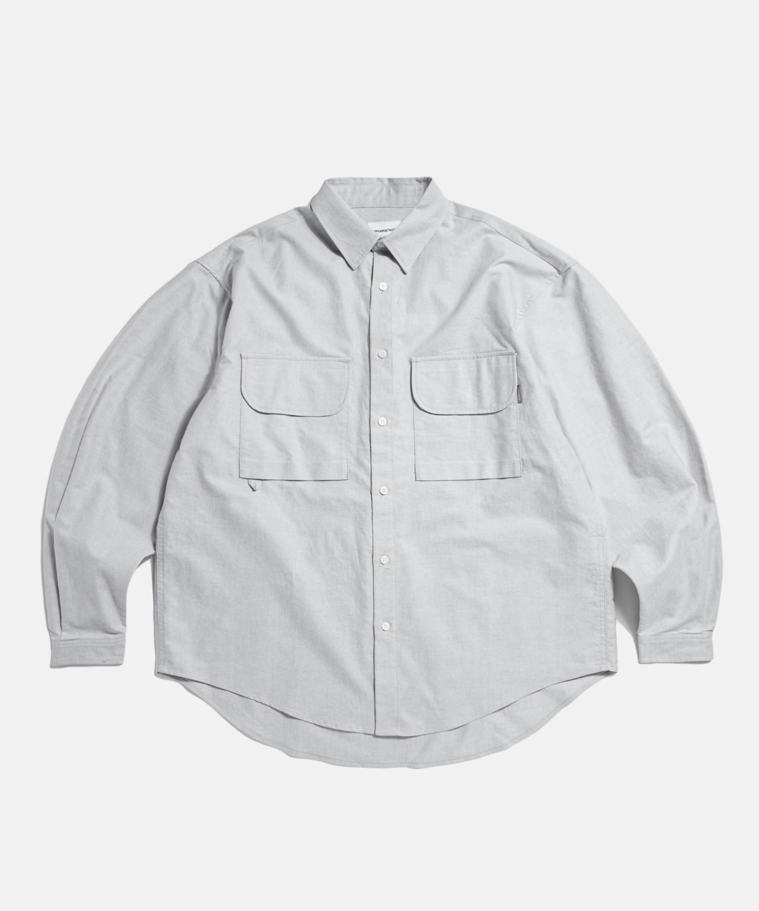 Espionage Double Pocket Oxford Shirt Light Gray M