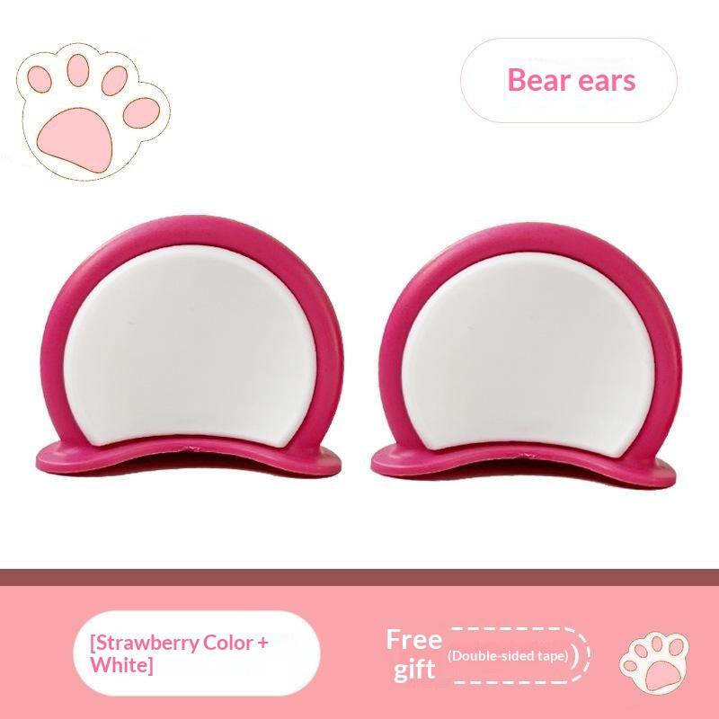 1 Pair Cute Soft Abs Bear Ear Decorations Lovely Kawaii Appearance Fit For Scooters Motorcycles Helmets
